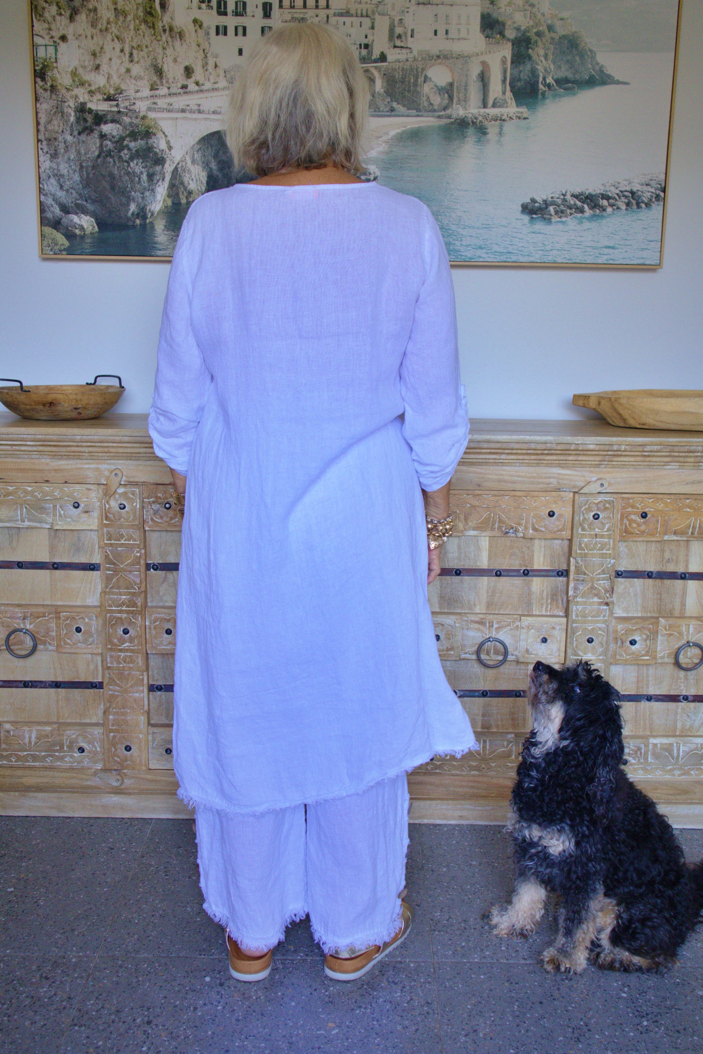 Three Button Linen Pants