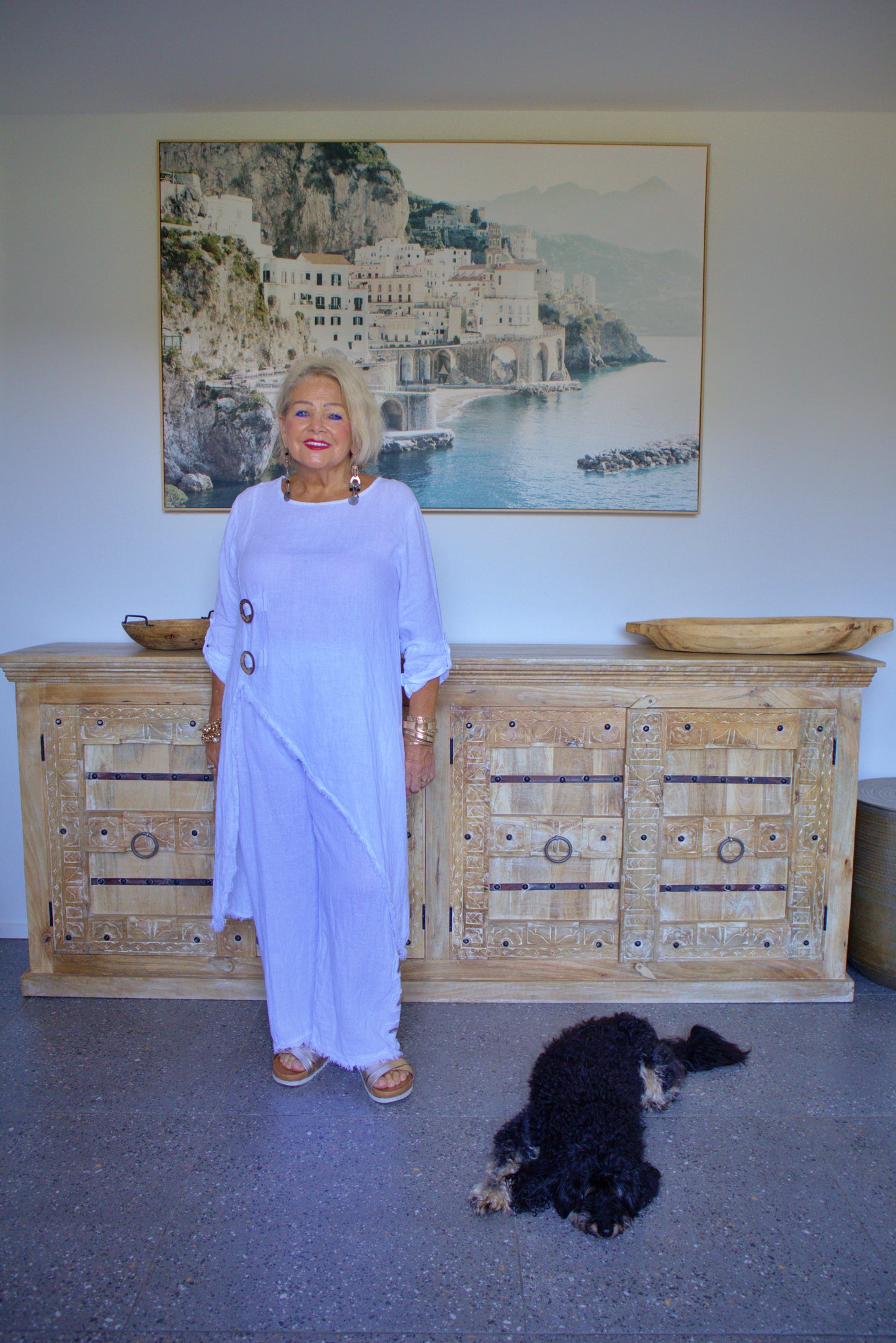 Three Button Linen Pants