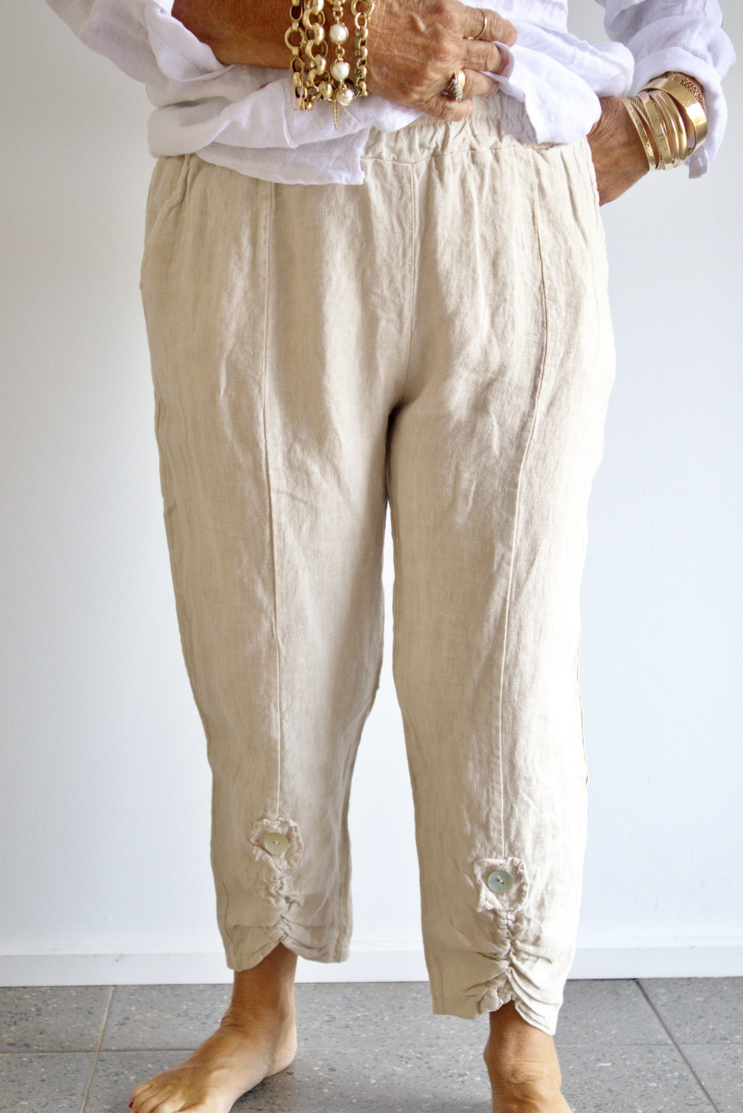 One Button Linen Pant