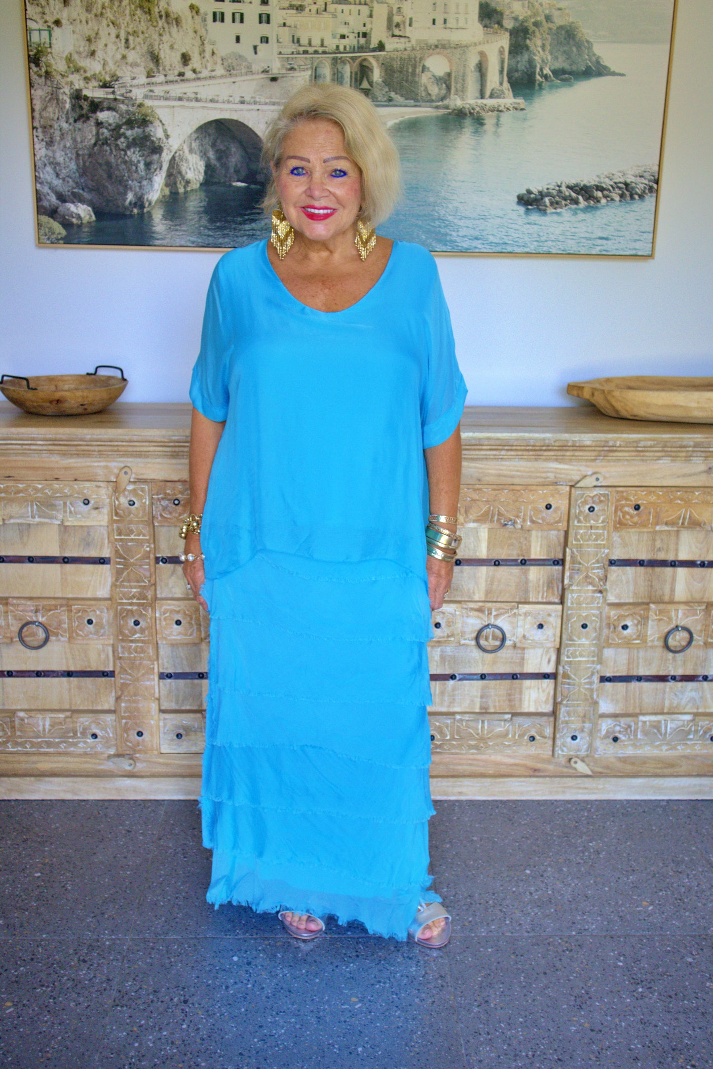 Tiered Silk Skirt