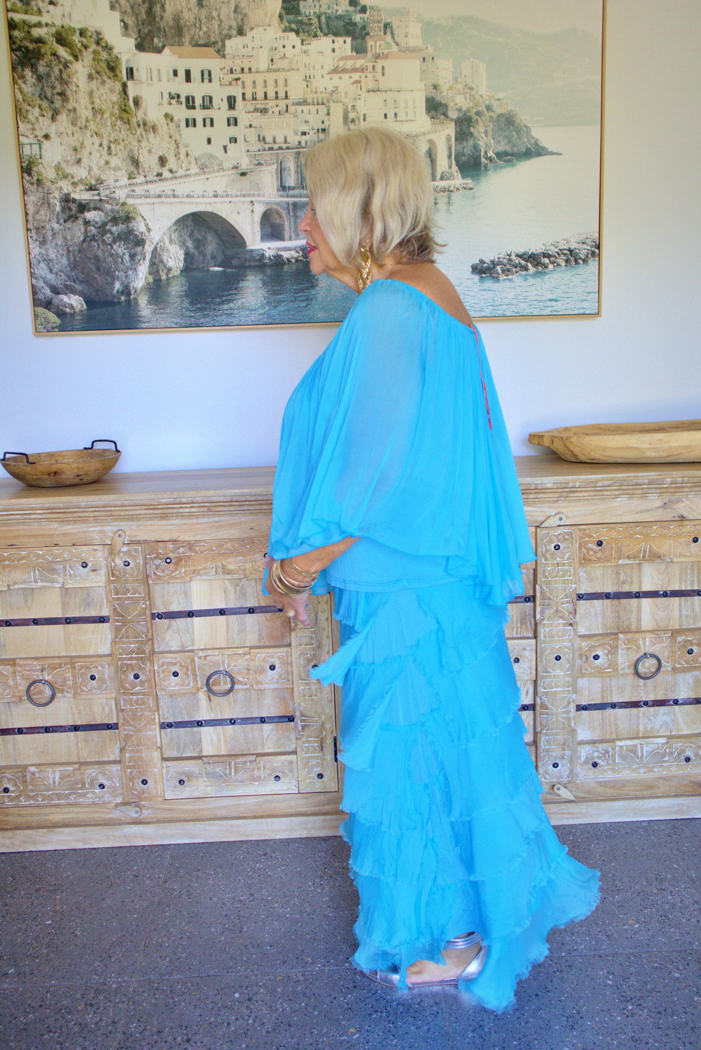 Tiered Silk Skirt