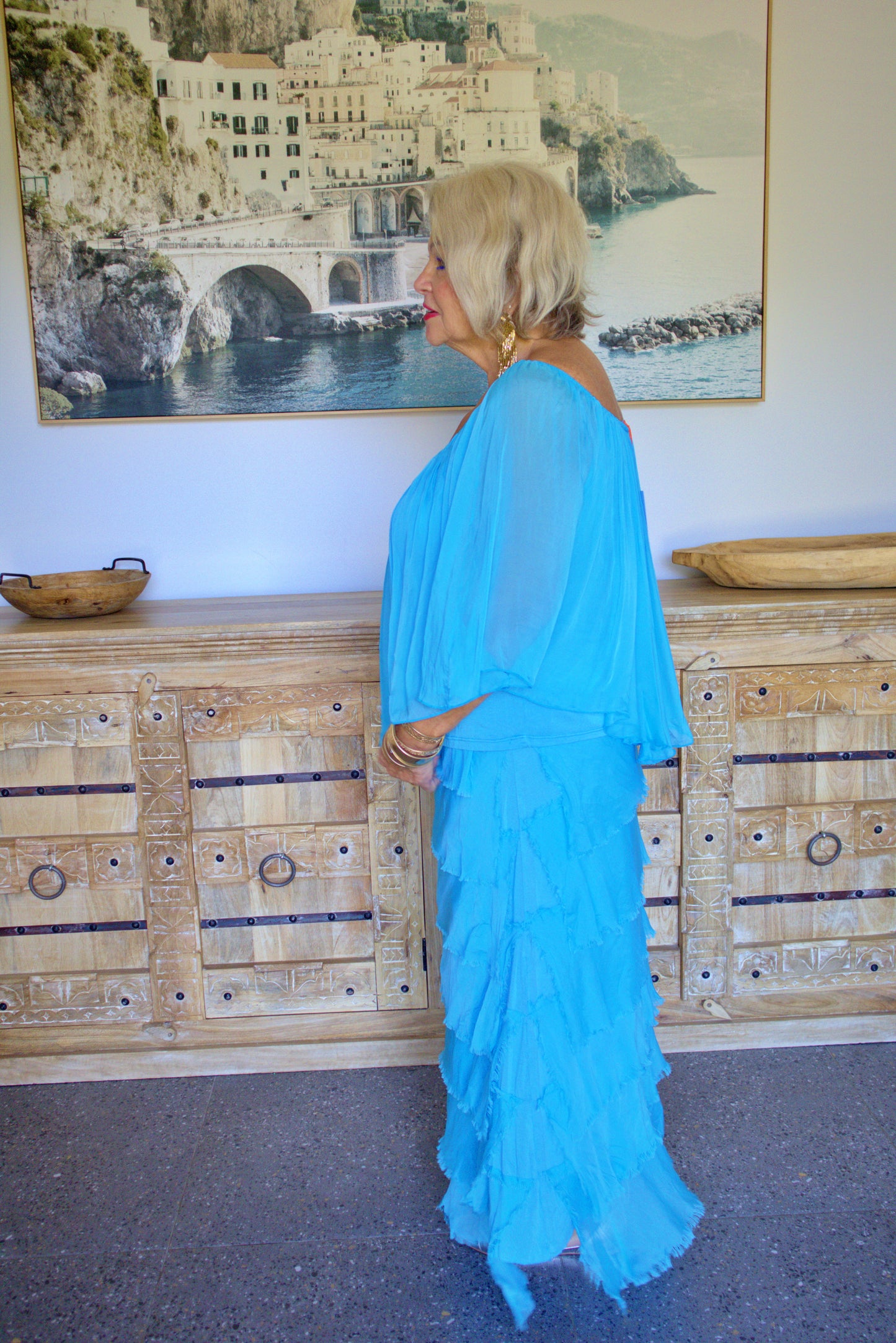 Tiered Silk Skirt
