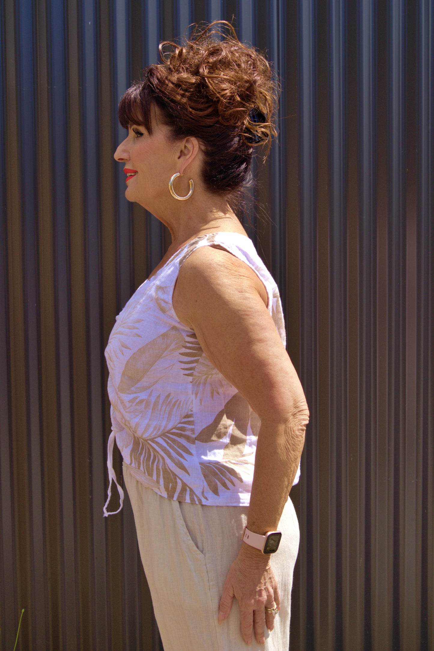 Fern Leaf Drawstring Top