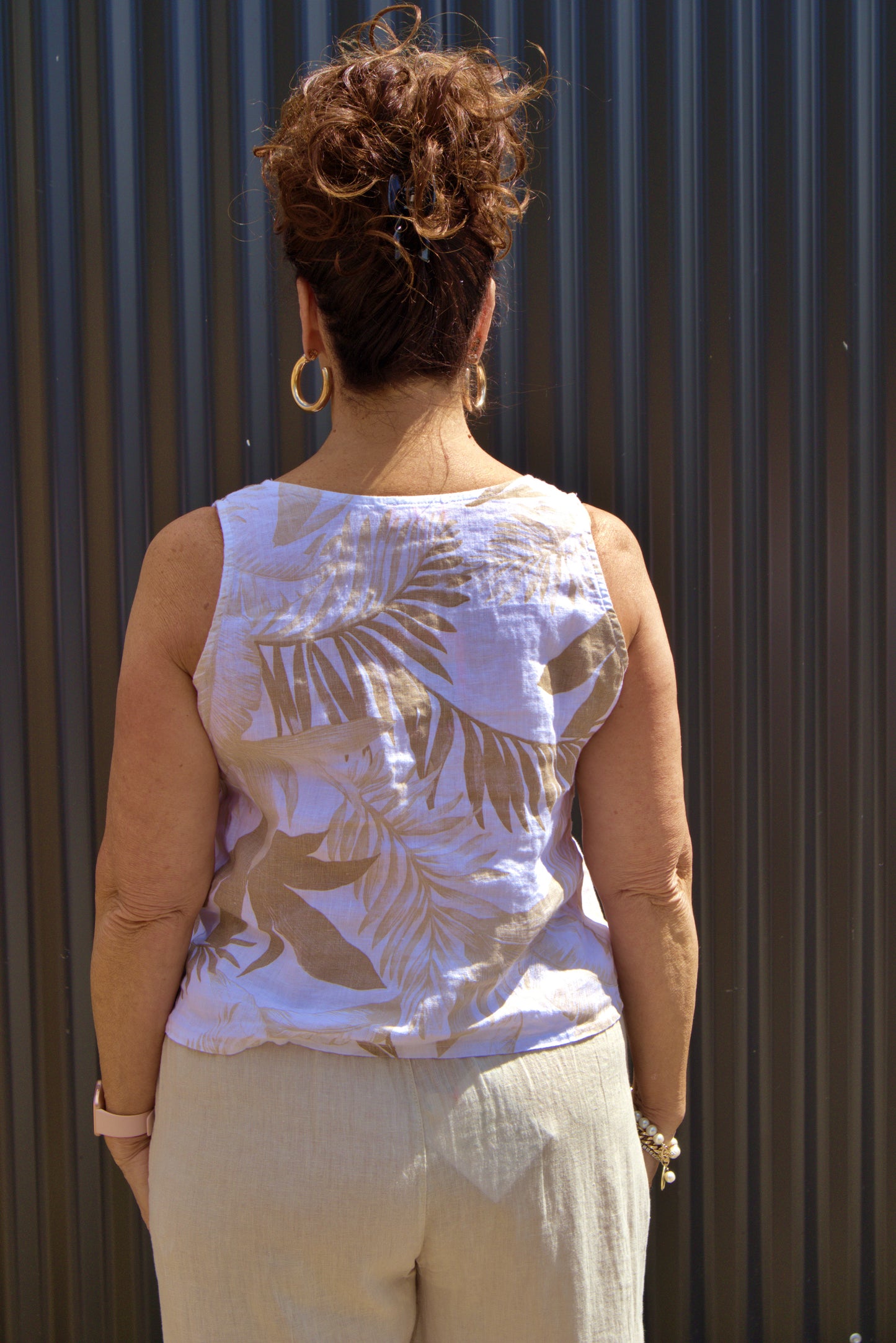 Fern Leaf Drawstring Top