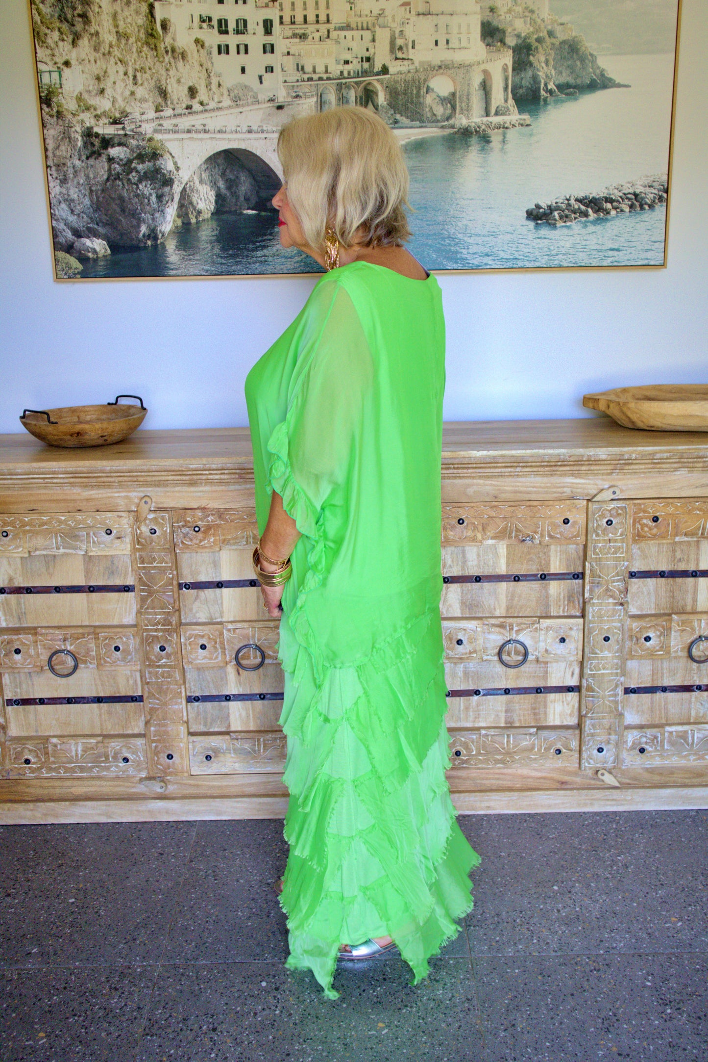 Tiered Silk Skirt