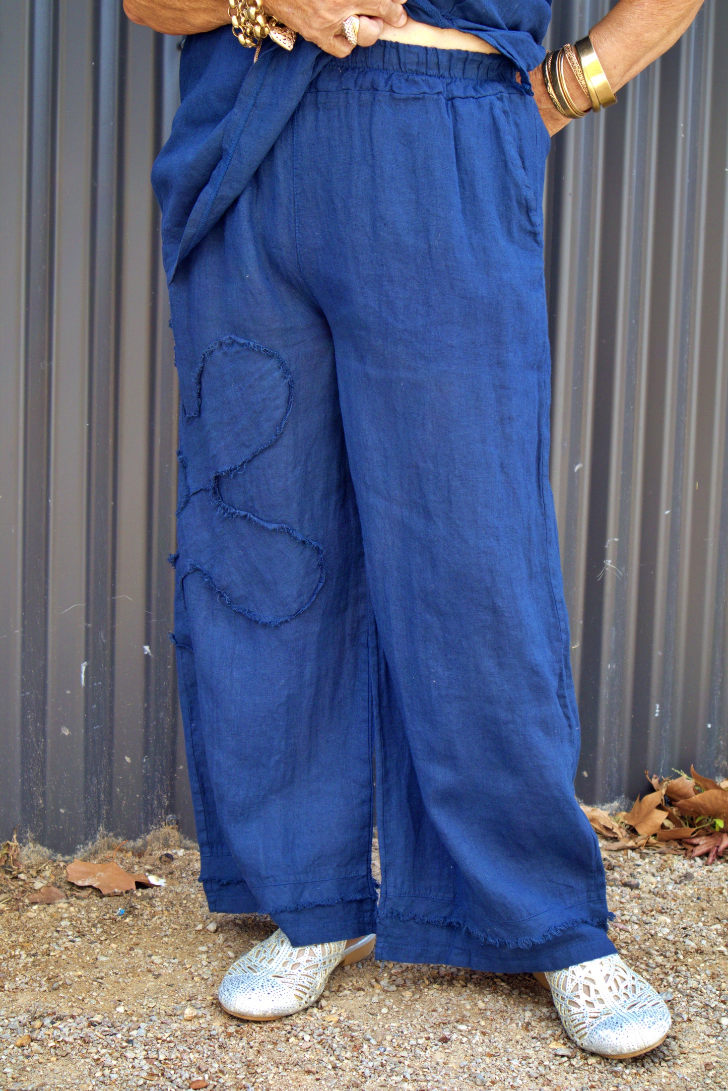 Big Flower Linen Top