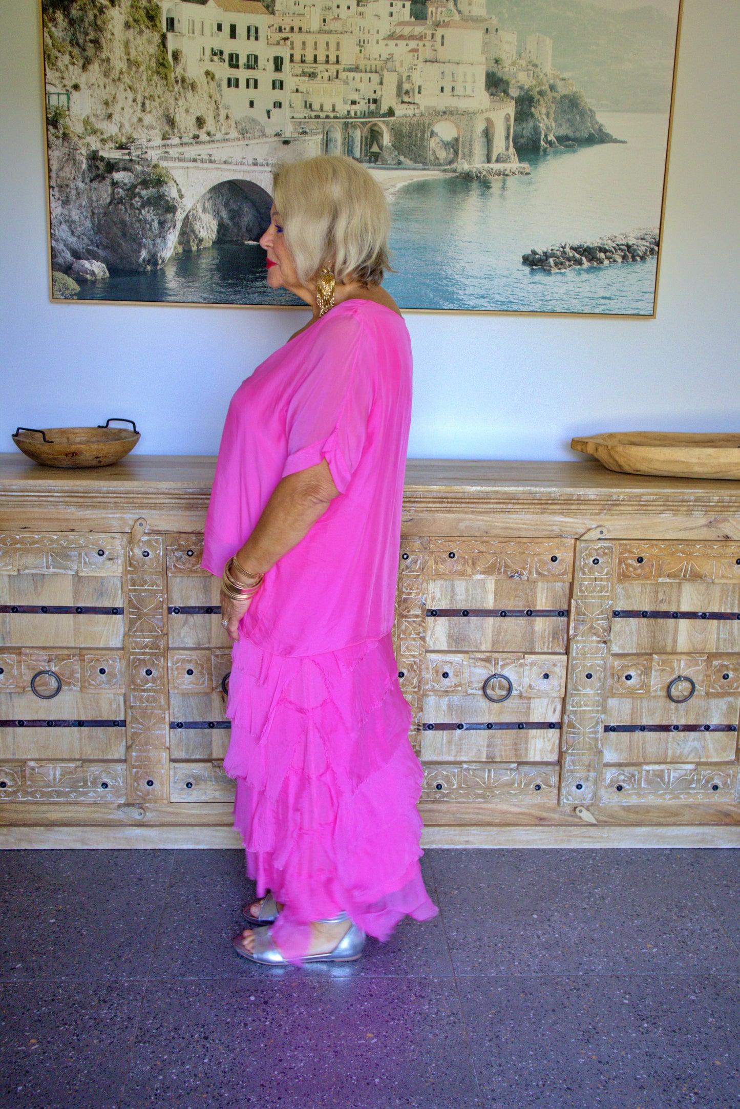 Tiered Silk Skirt