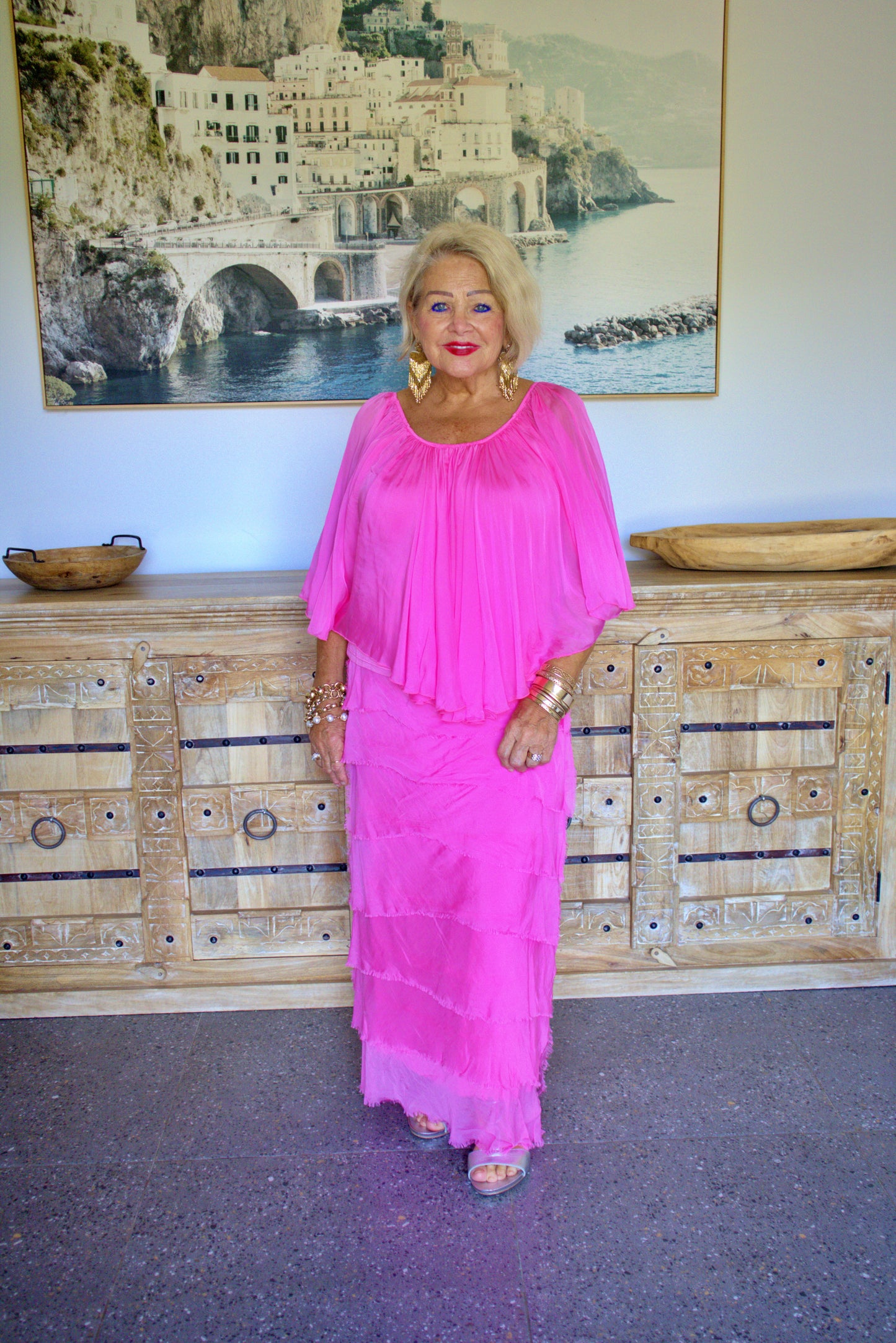 Tiered Silk Skirt