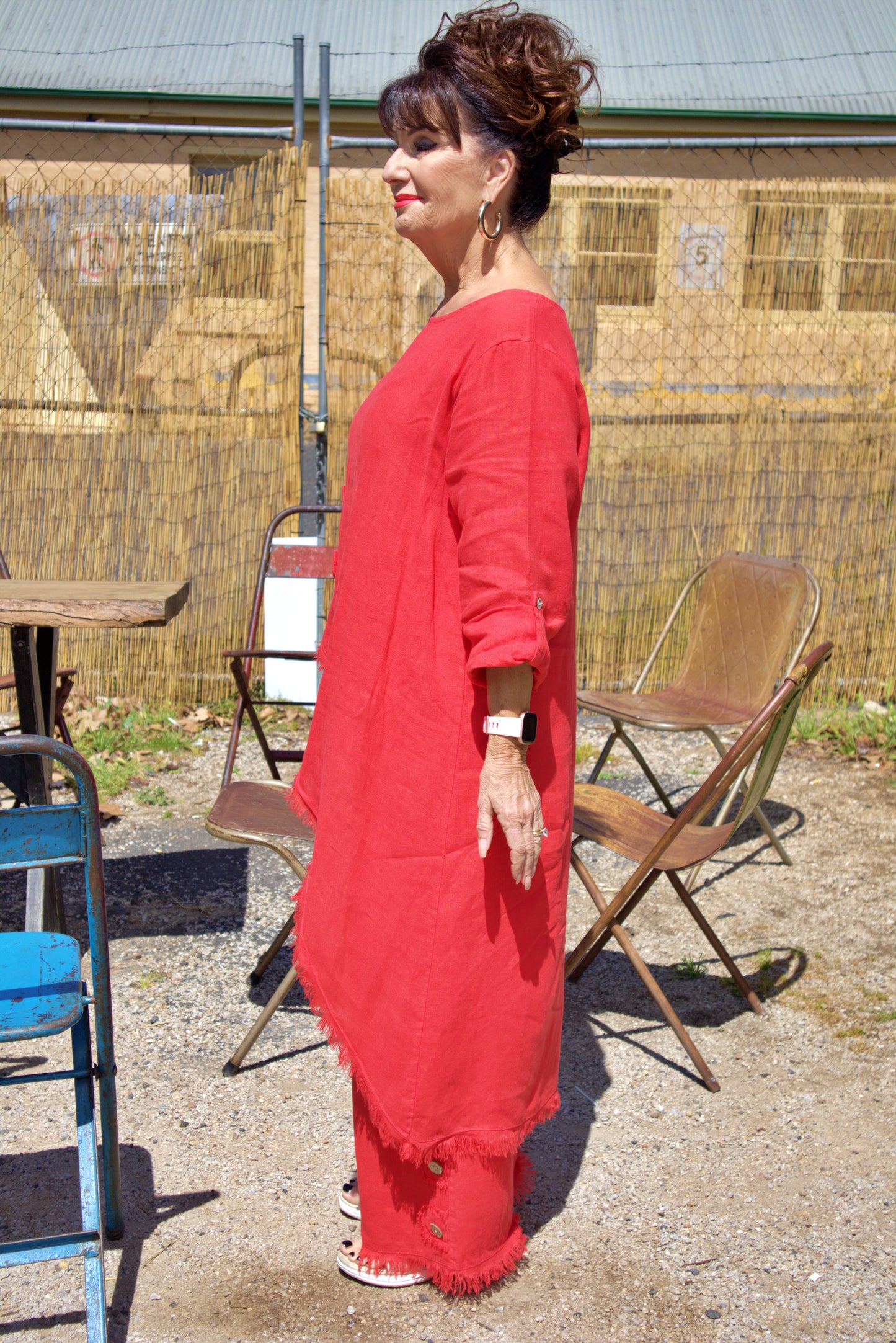 Three Button Linen Pants