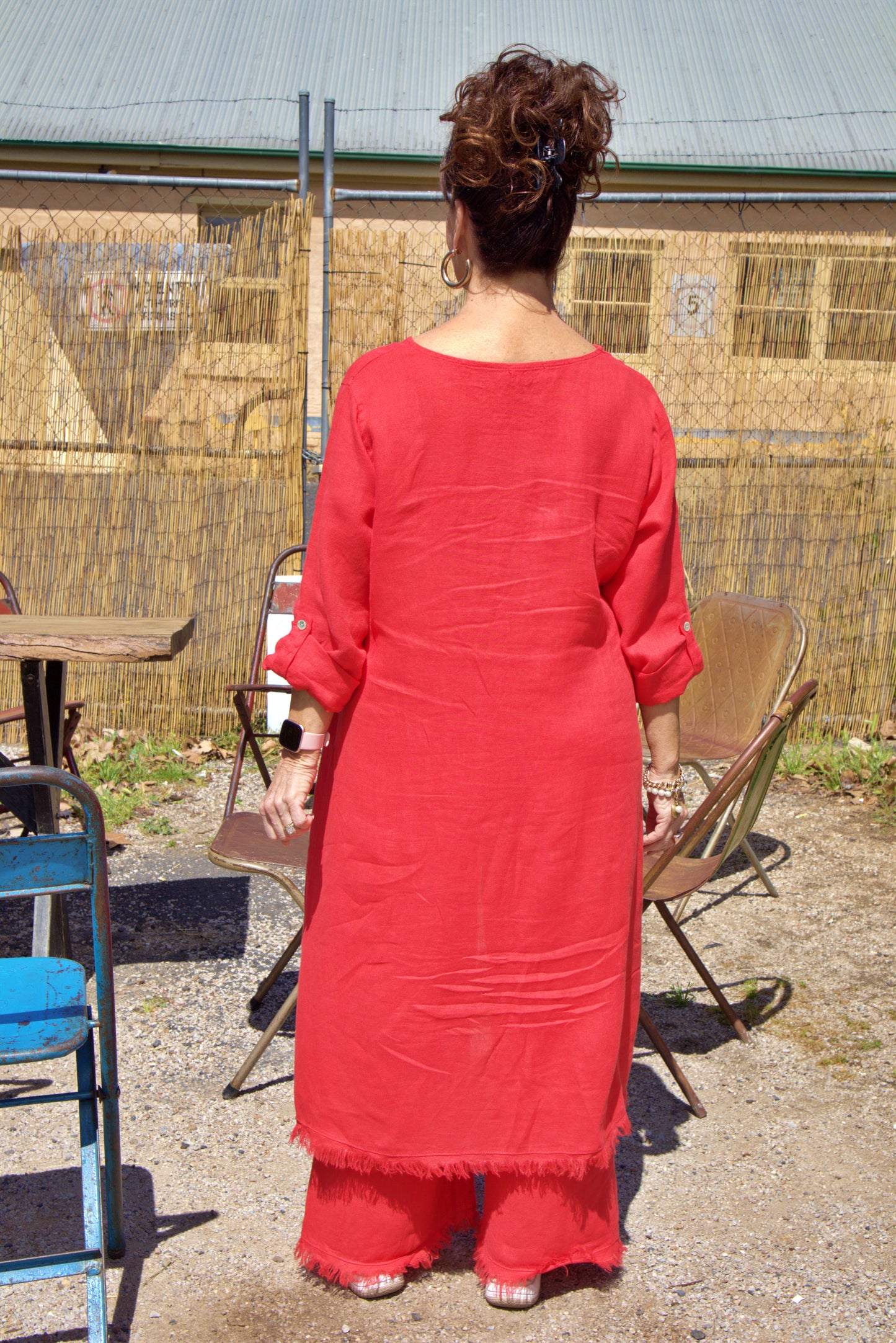 Three Button Linen Pants