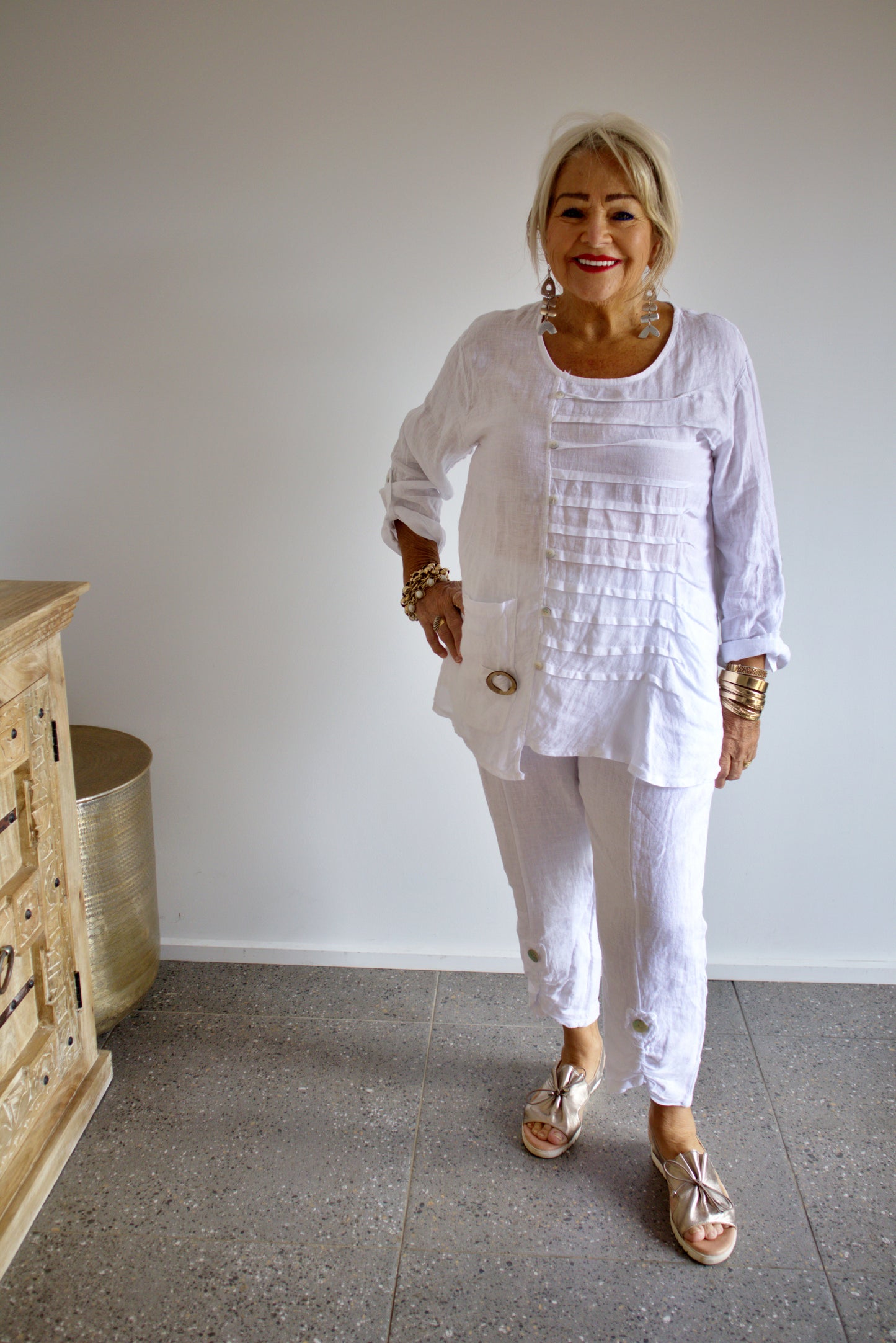 Pleated Linen Shirt