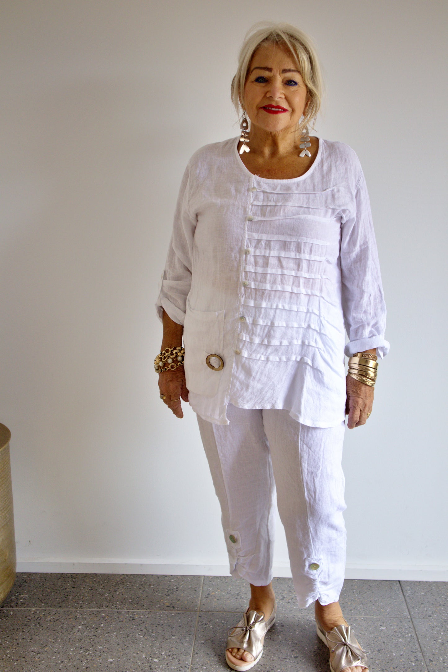 Pleated Linen Shirt