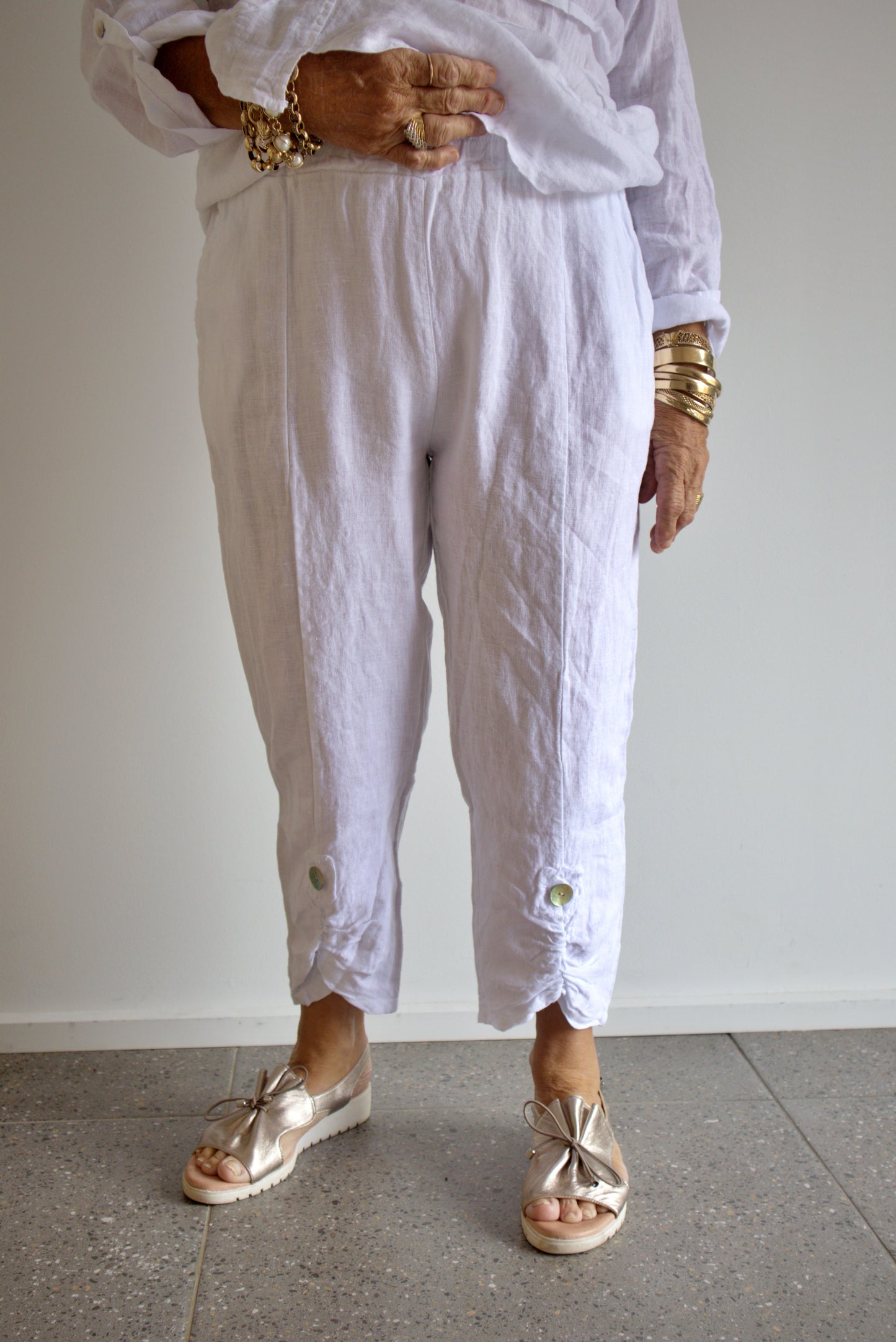 One Button Linen Pant