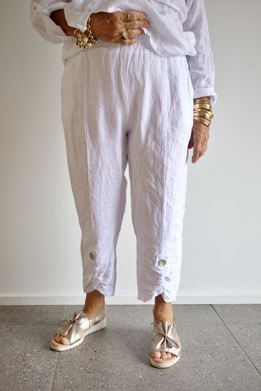 One Button Linen Pant