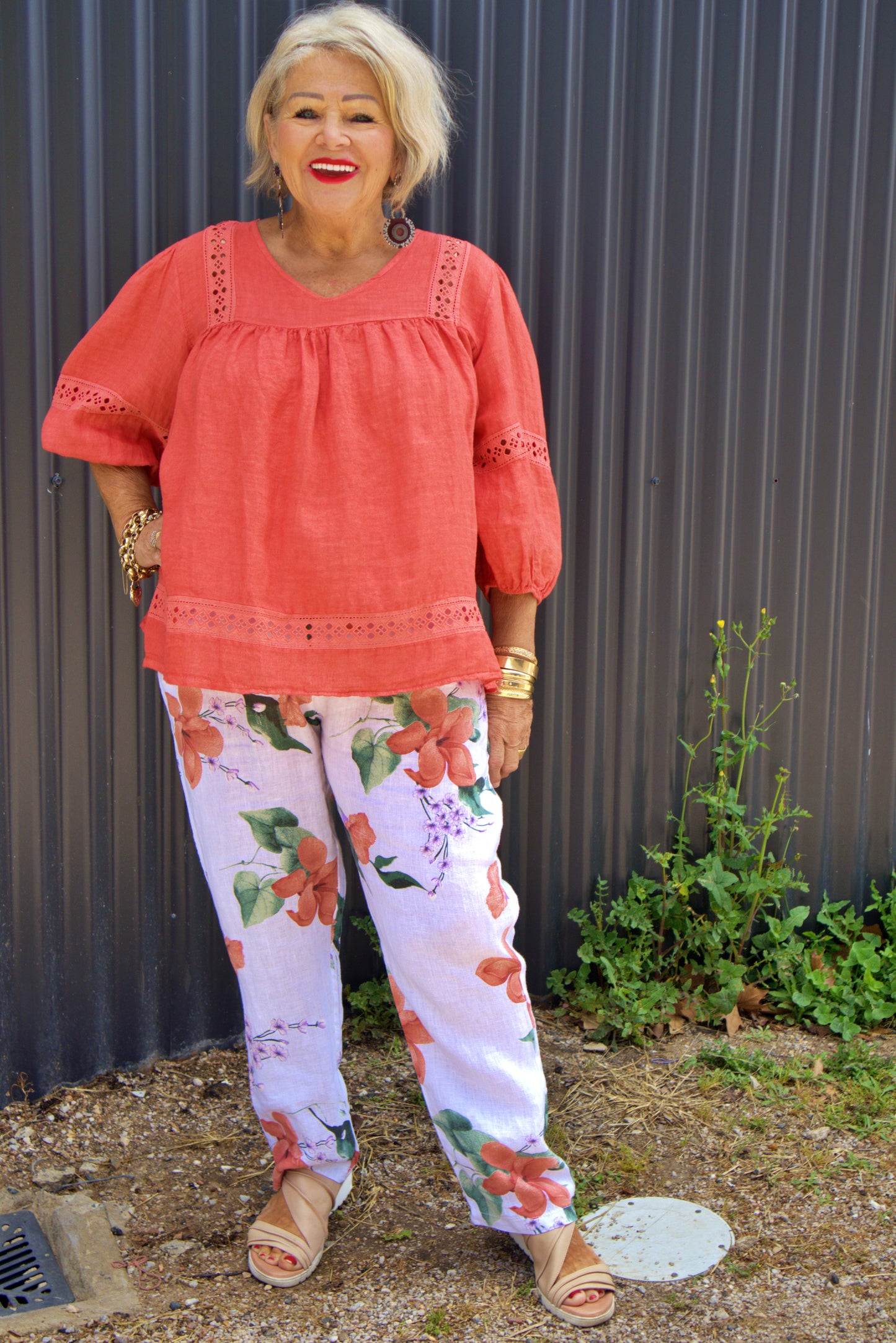 Floral Linen Pants