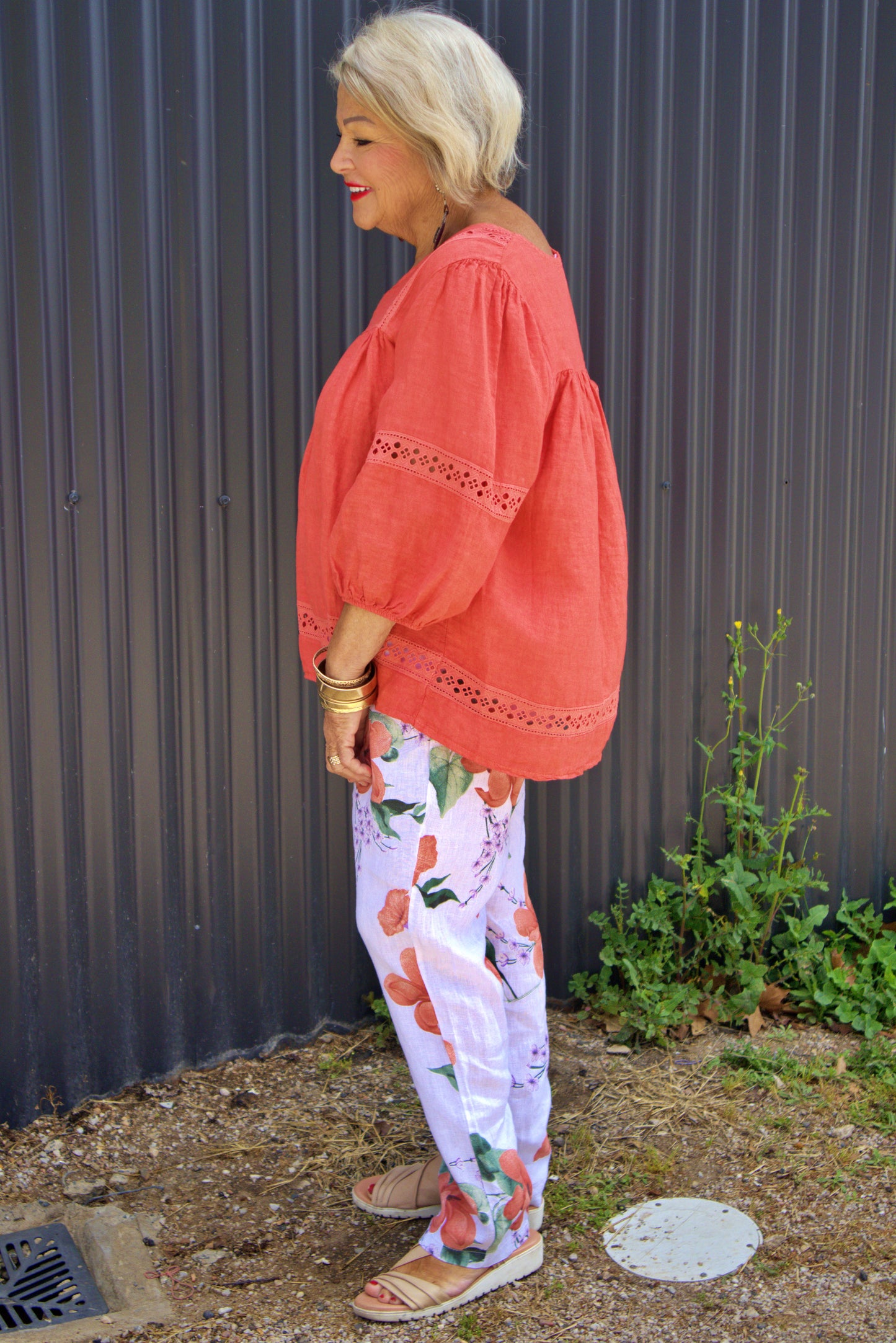 Floral Linen Pants