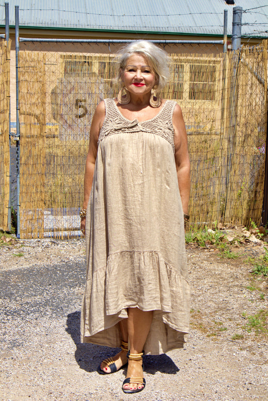 Crochet Linen Dress