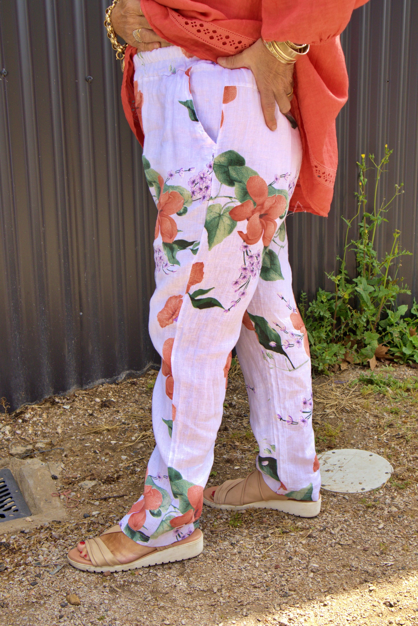 Floral Linen Pants