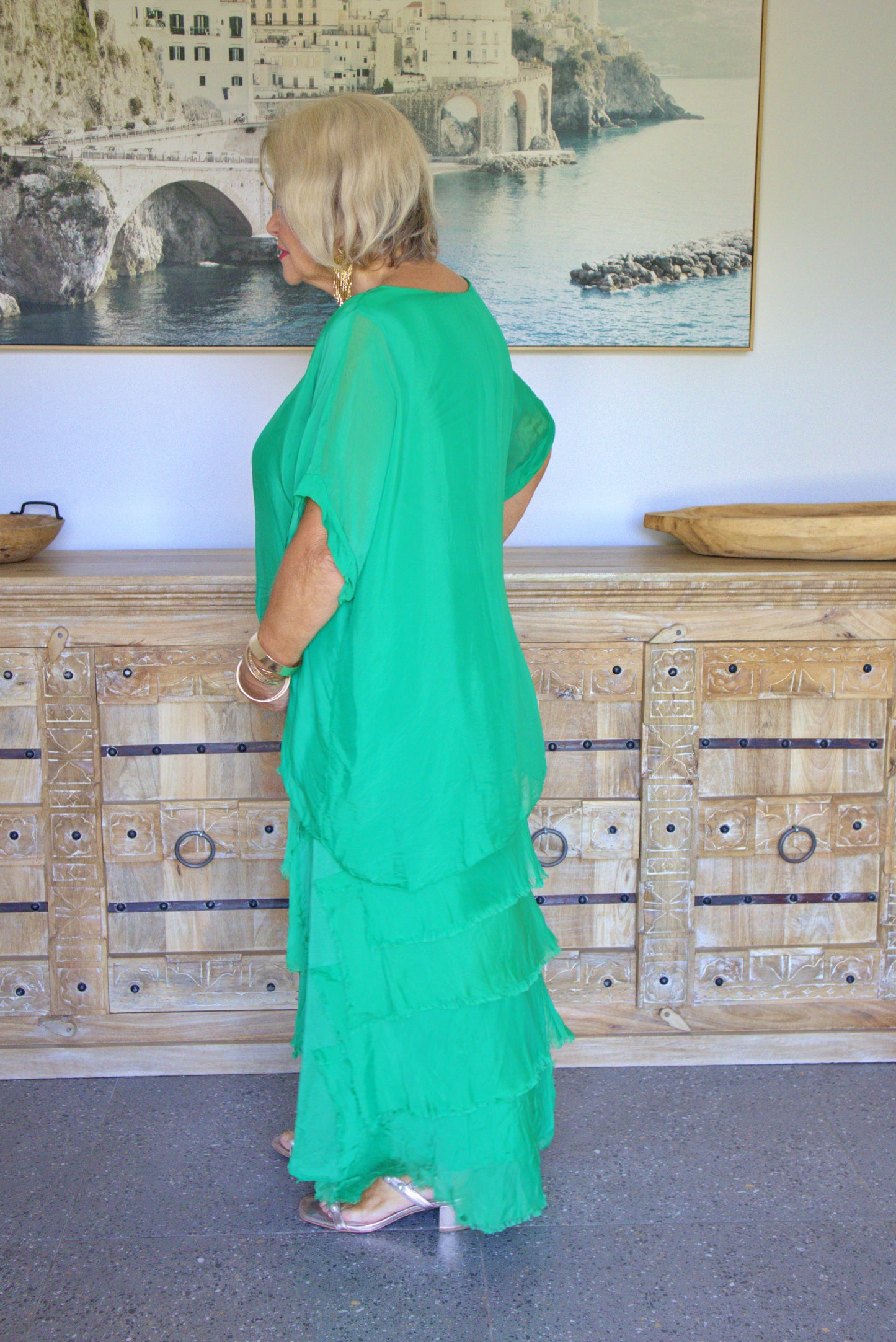 Tiered Silk Skirt