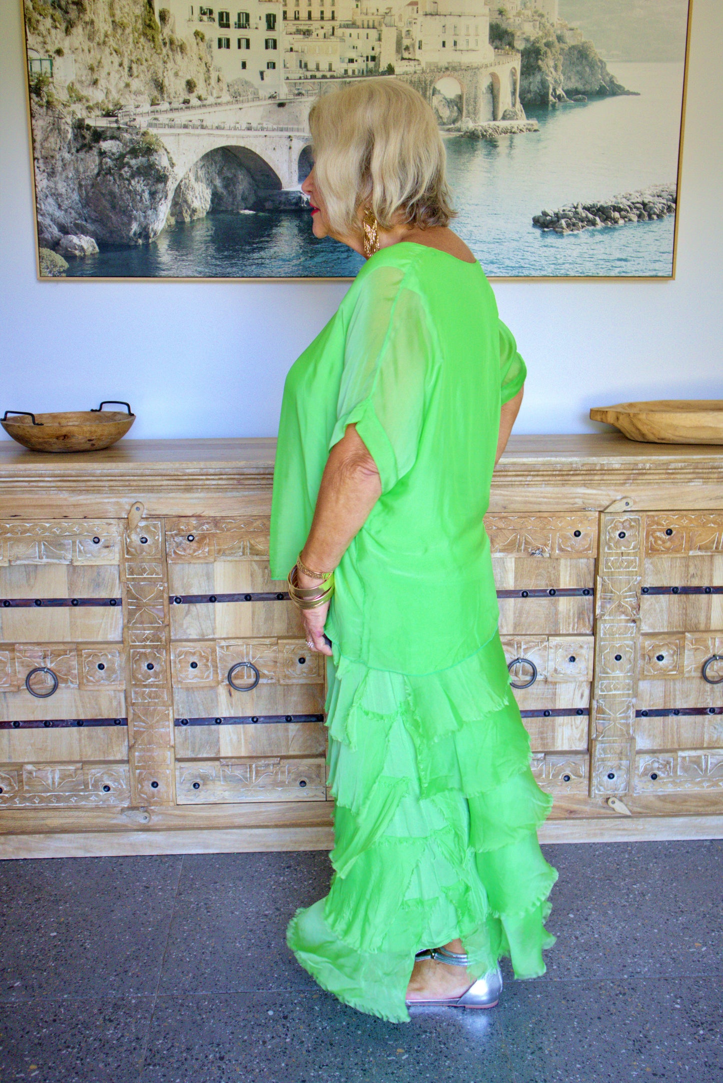 Tiered Silk Skirt