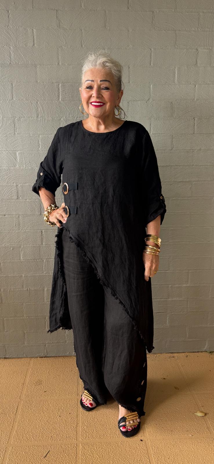 Spliced Linen Top