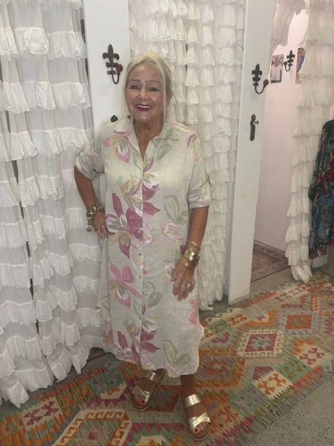 Big Flower Coller Dress
