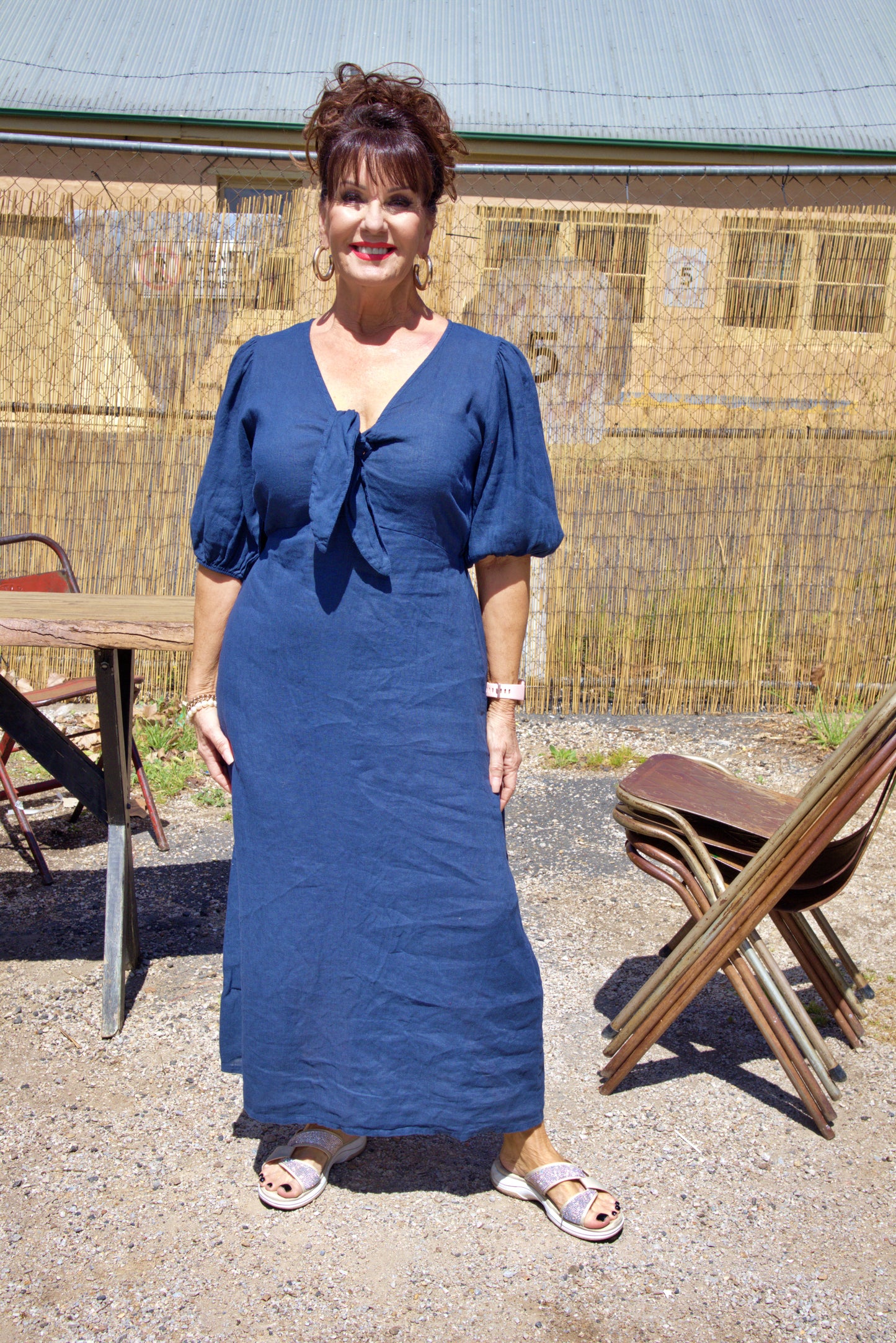 A Tye Front Linen Dress