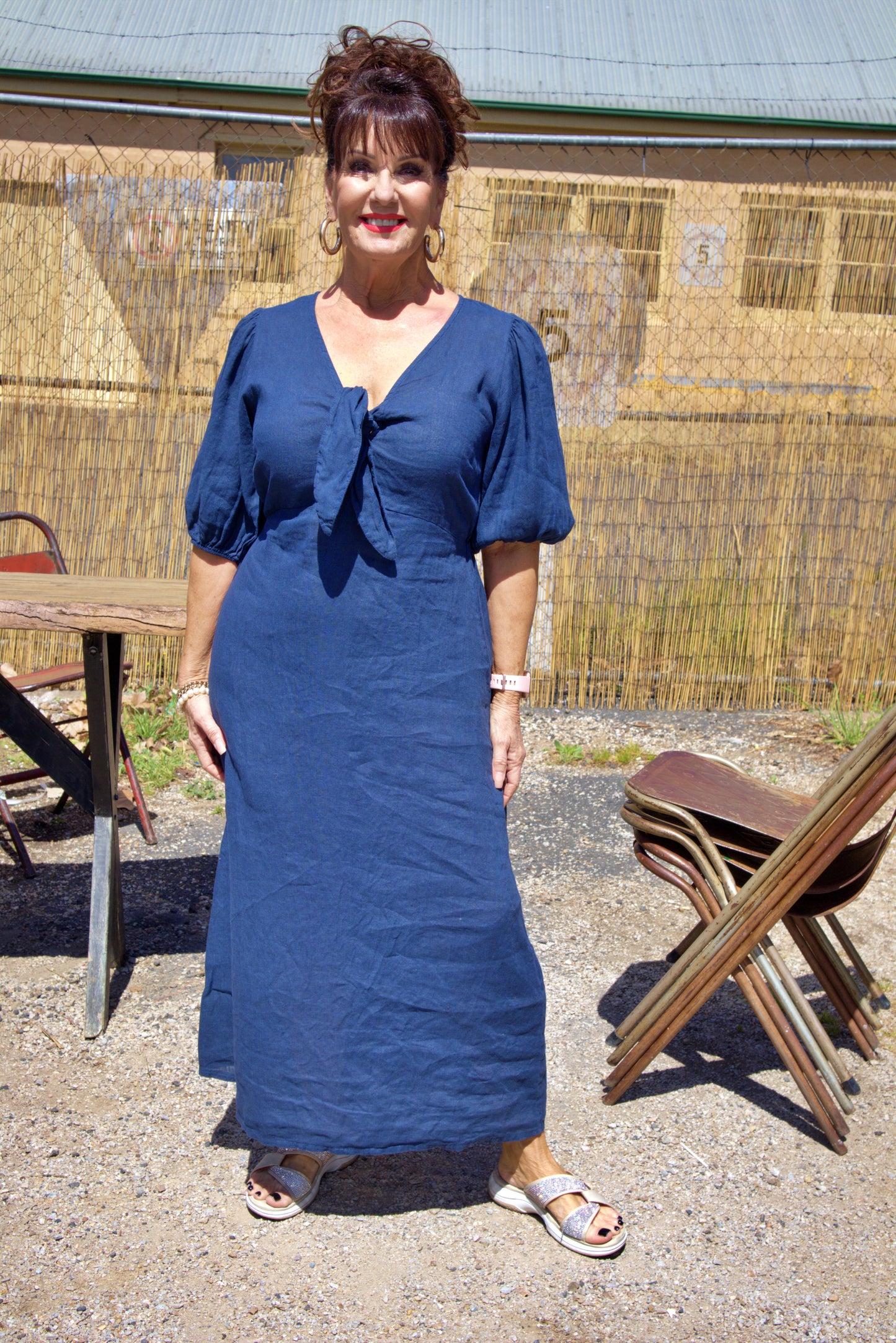 A Tye Front Linen Dress