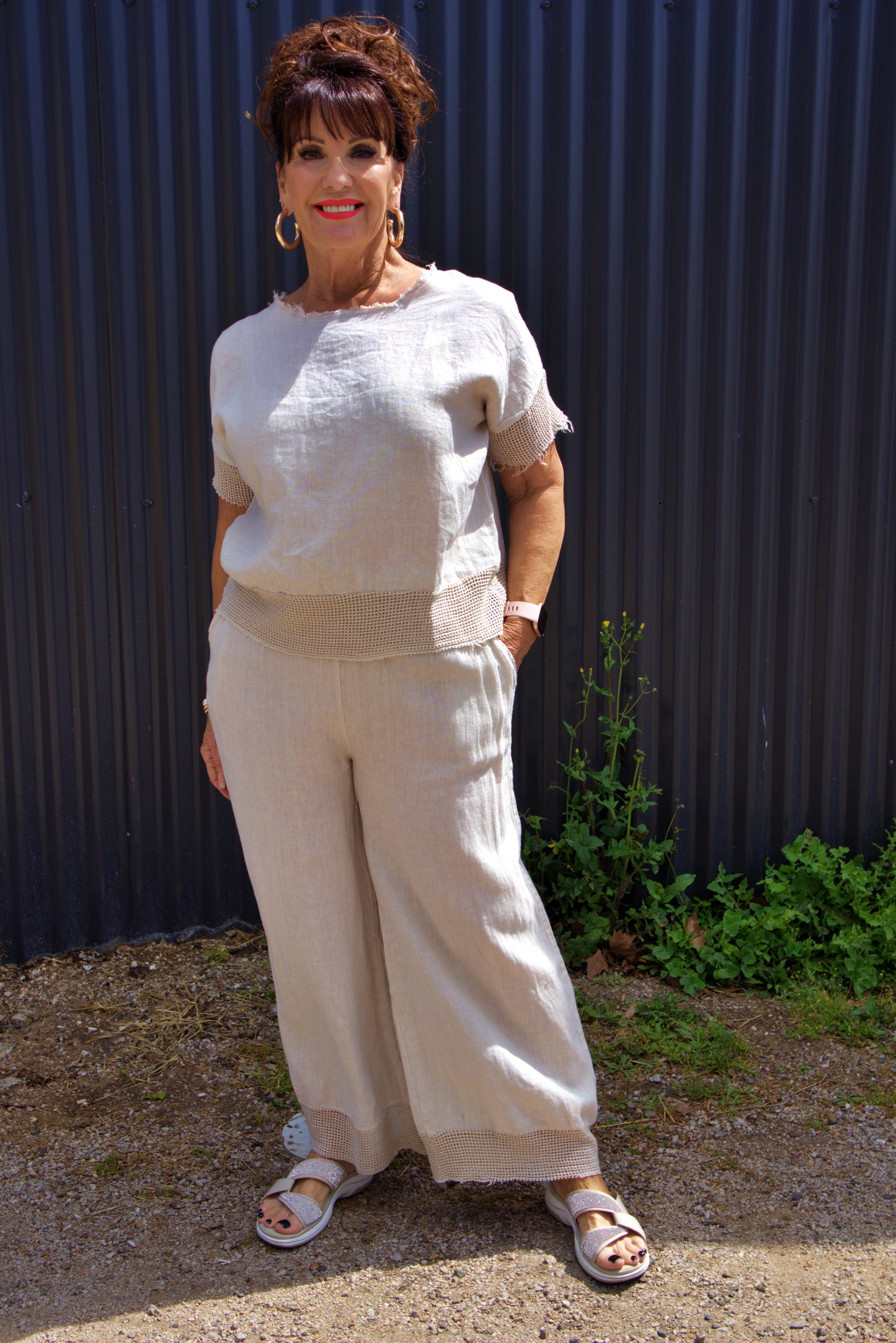 Net Linen Pant