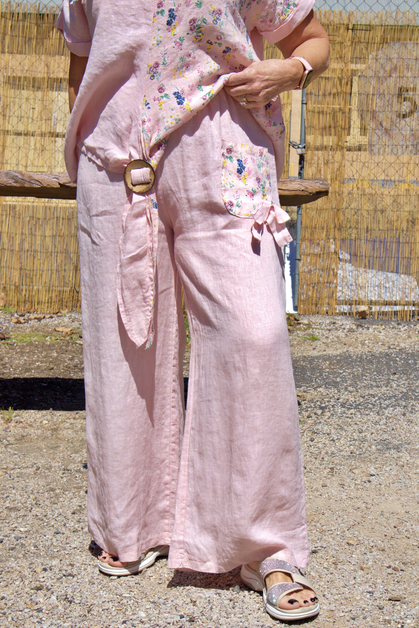 Ribbon Linen Pants