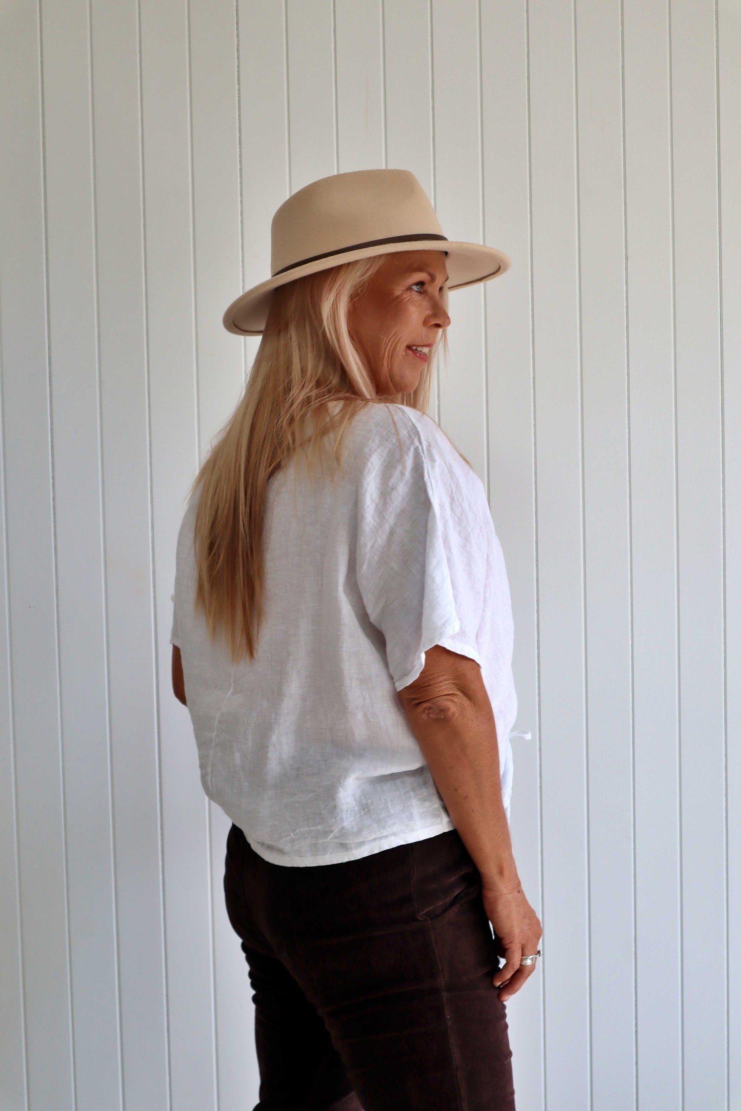 Grace Linen White Top