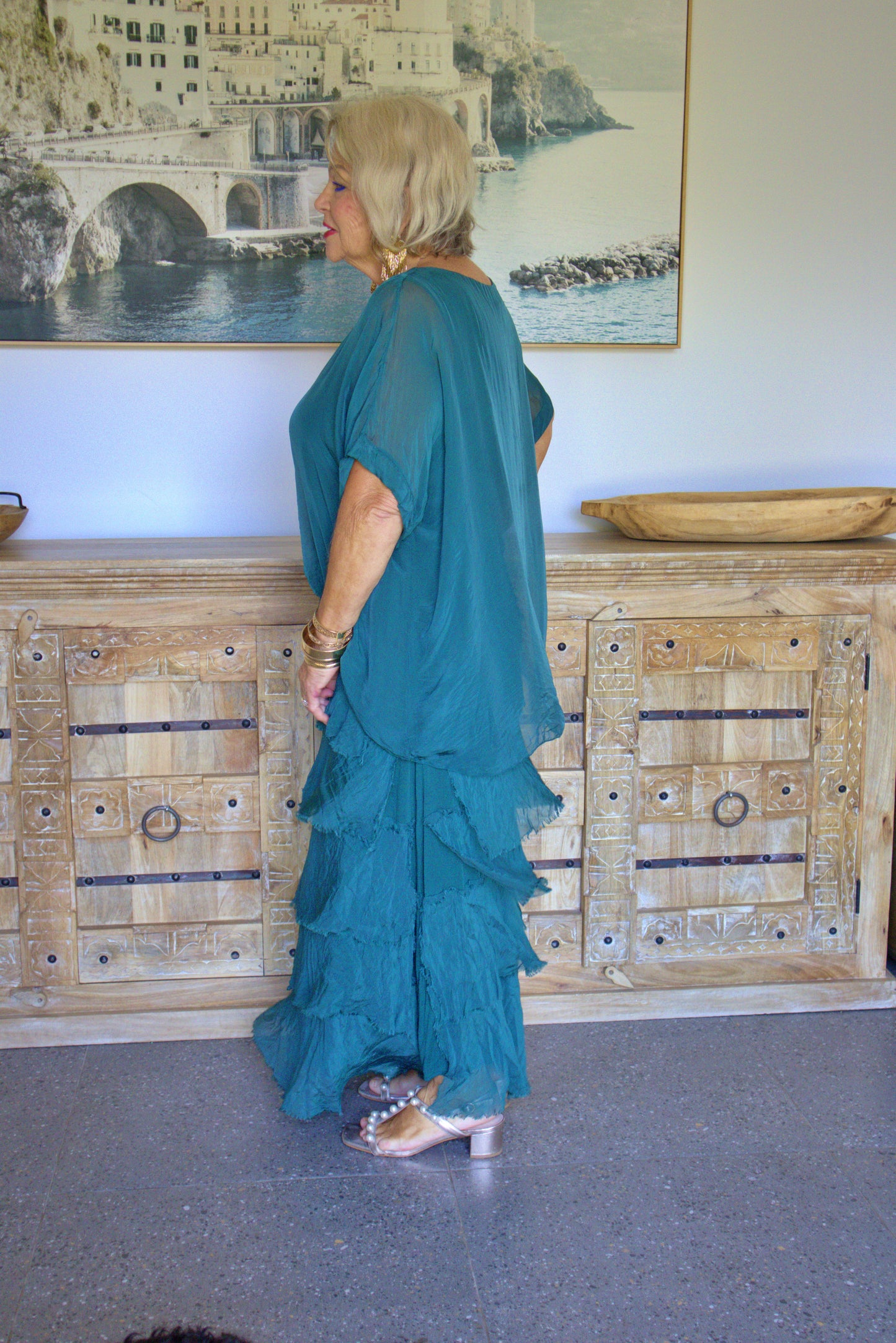 Tiered Silk Skirt