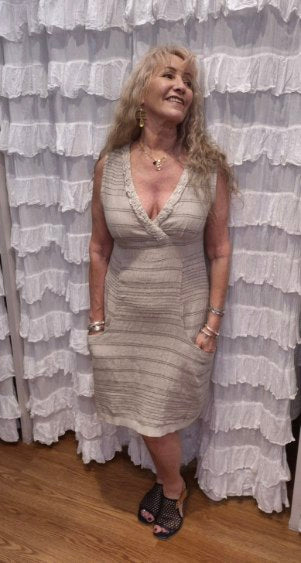 Positano Heavy Pleated Neck Dress